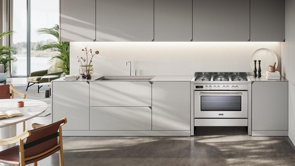 Freestanding cookers combining oven and hob functions in one stylish design, offering consistent performance and easy installation.